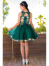 Girls Hunter Green Satin Glitter Tulle Gold Lace Party Dress 2-16 - SophiasStyle.com back